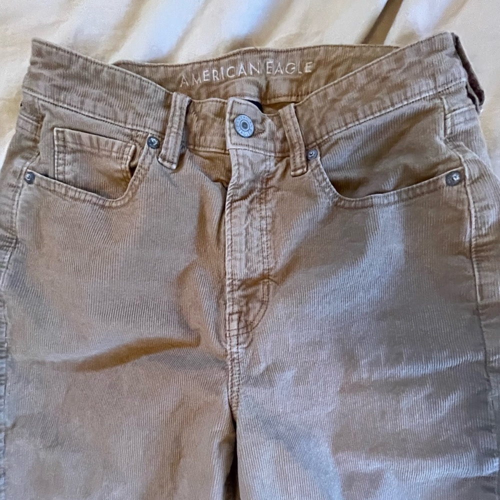 American Eagle Corduroy Tan High Waist Pants Size 8/Short.